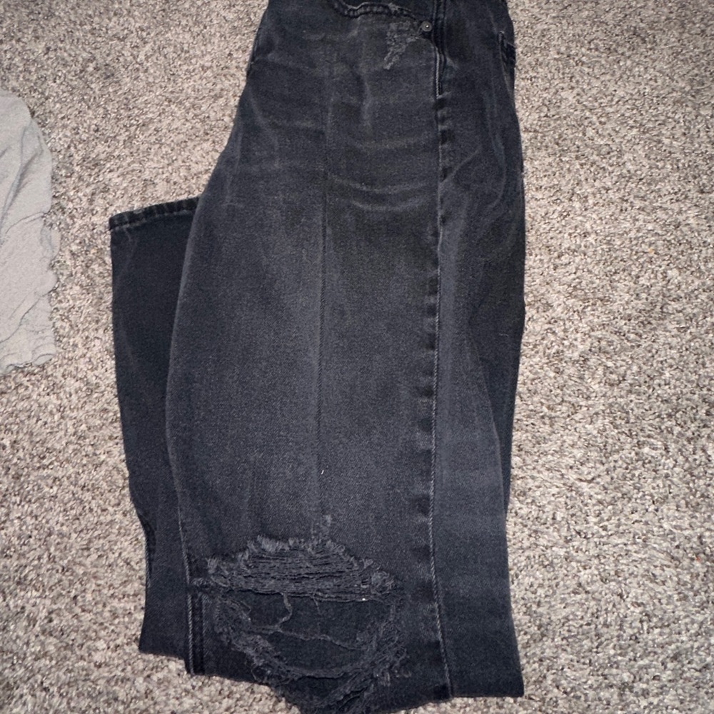 American eagle black washed mom jeans